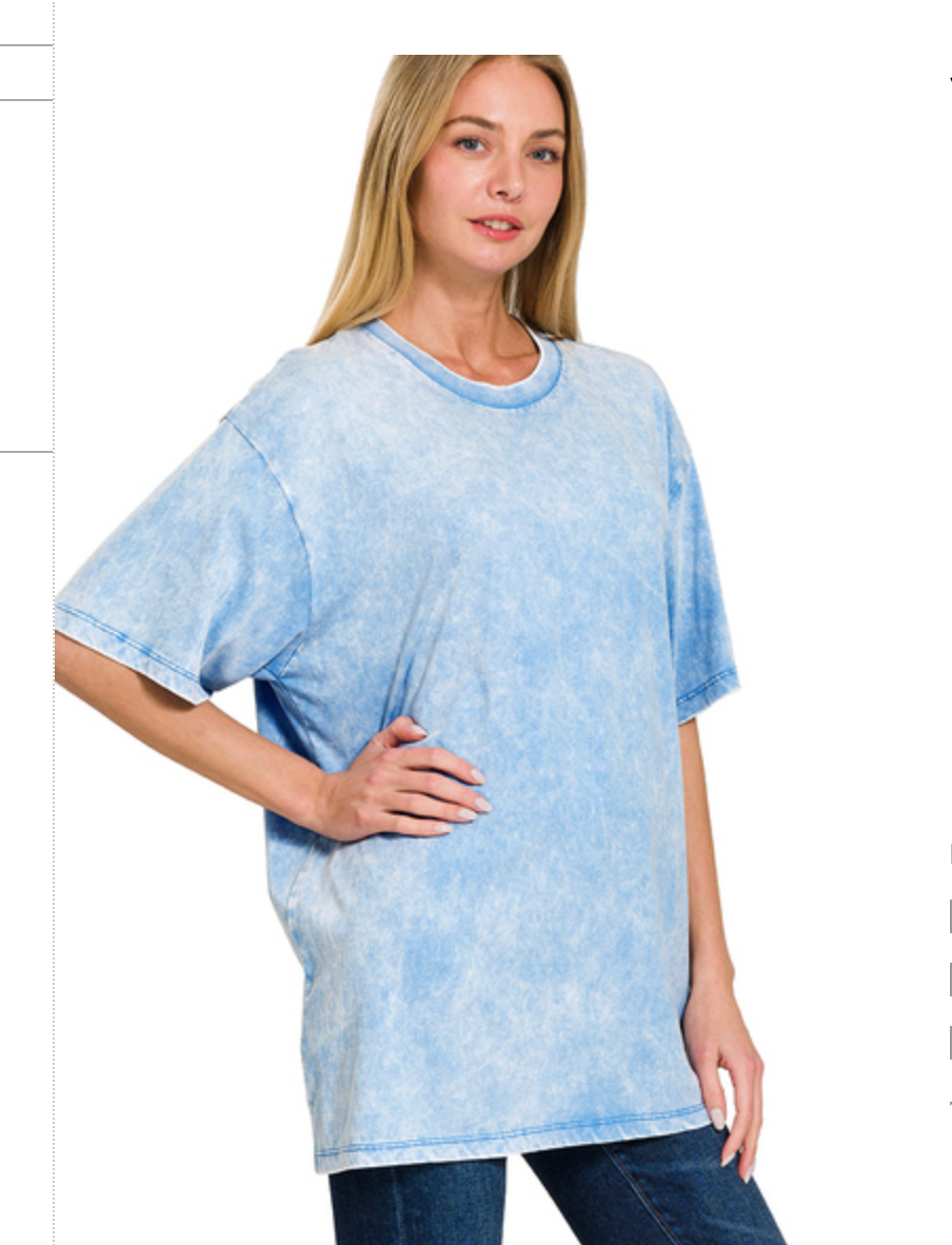 COTTON WSHD LOOSE S/SLV TEE