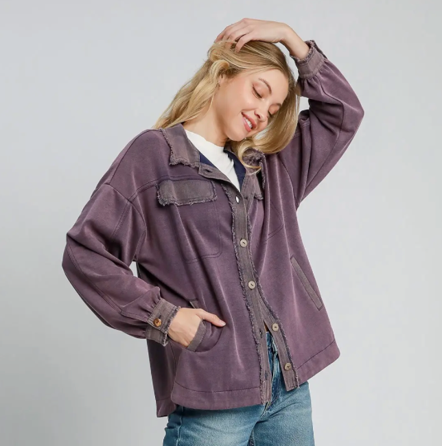 LUXEKNIT SHACKET FRAY EDGE