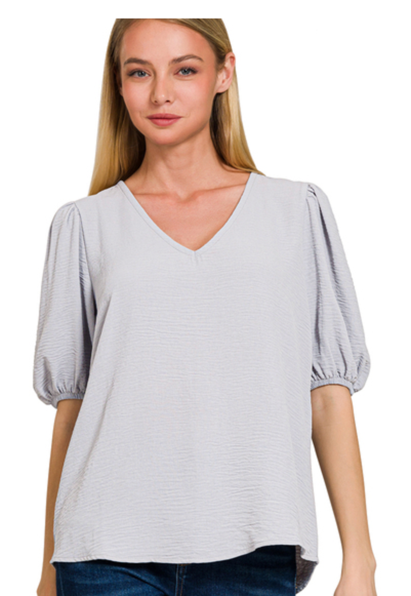 AIRFLOW VNECK PUFFSLV