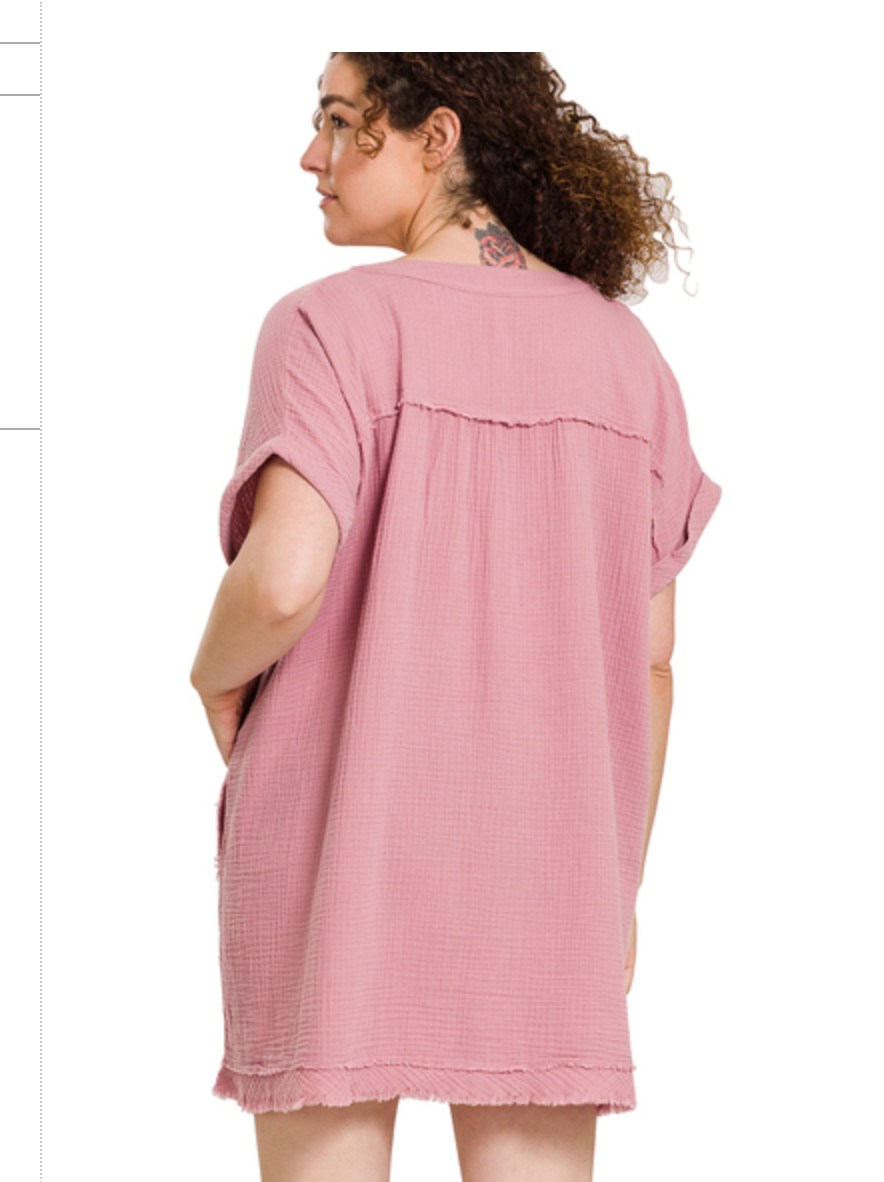 GAUZE S/SLV DRESS/TOP