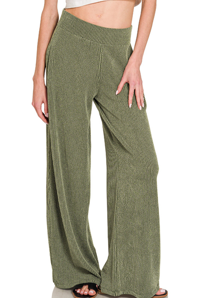 RIBBED S/SLV TOP & PANTS