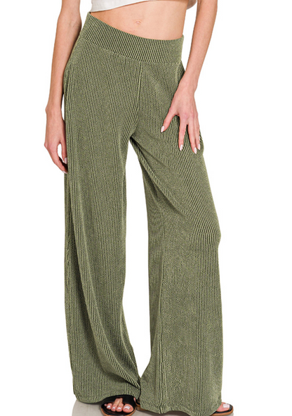 RIBBED S/SLV TOP & PANTS