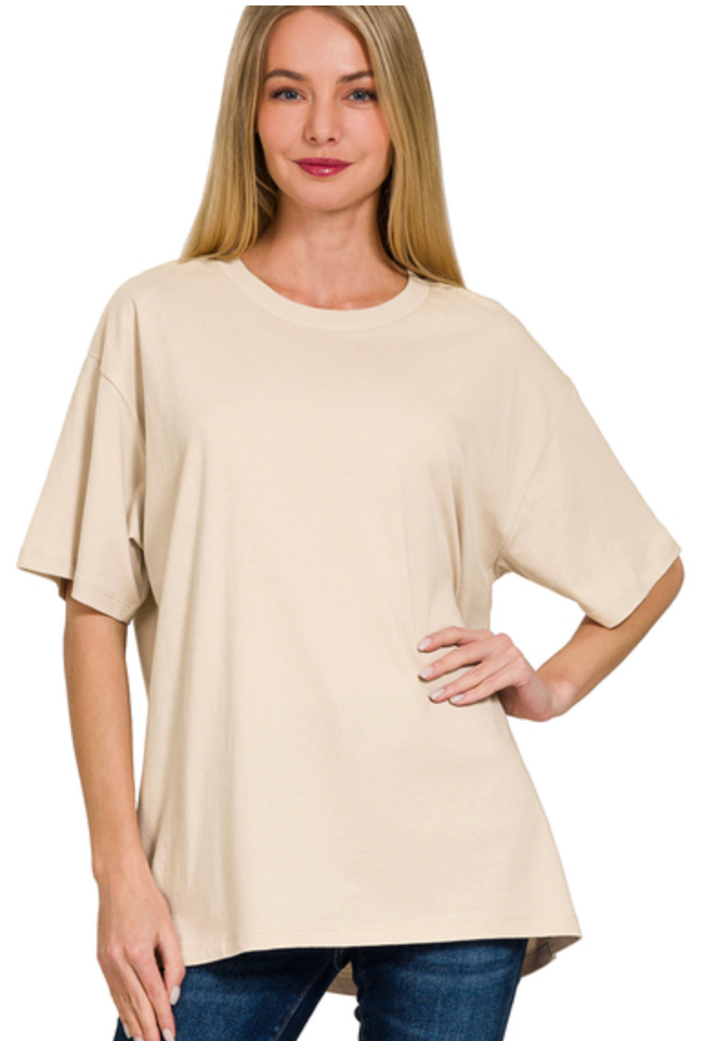 COTTON LOOSE S/SLV TEE