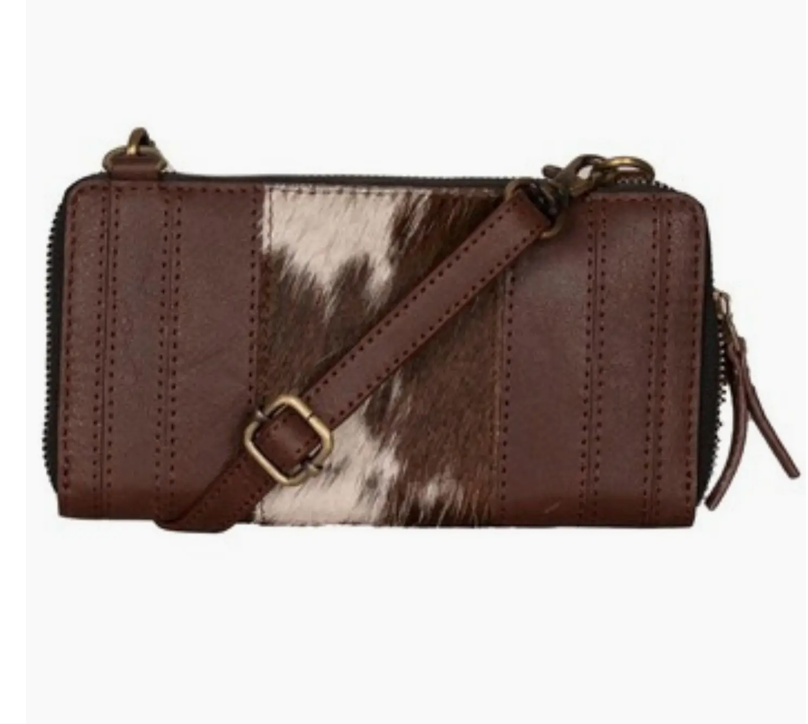 HAILEY COWHIDE CROSSBODY/WRISTLET WALLET