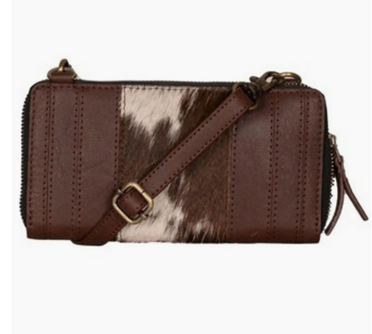 HAILEY COWHIDE CROSSBODY/WRISTLET WALLET