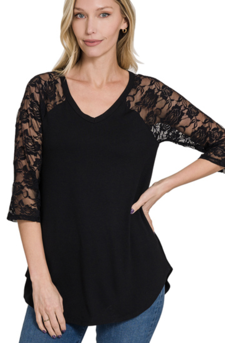 LACE 3/4 SLEEVE