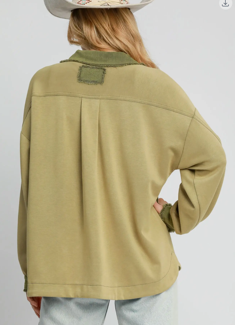 LUXEKNIT SHACKET FRAY EDGE