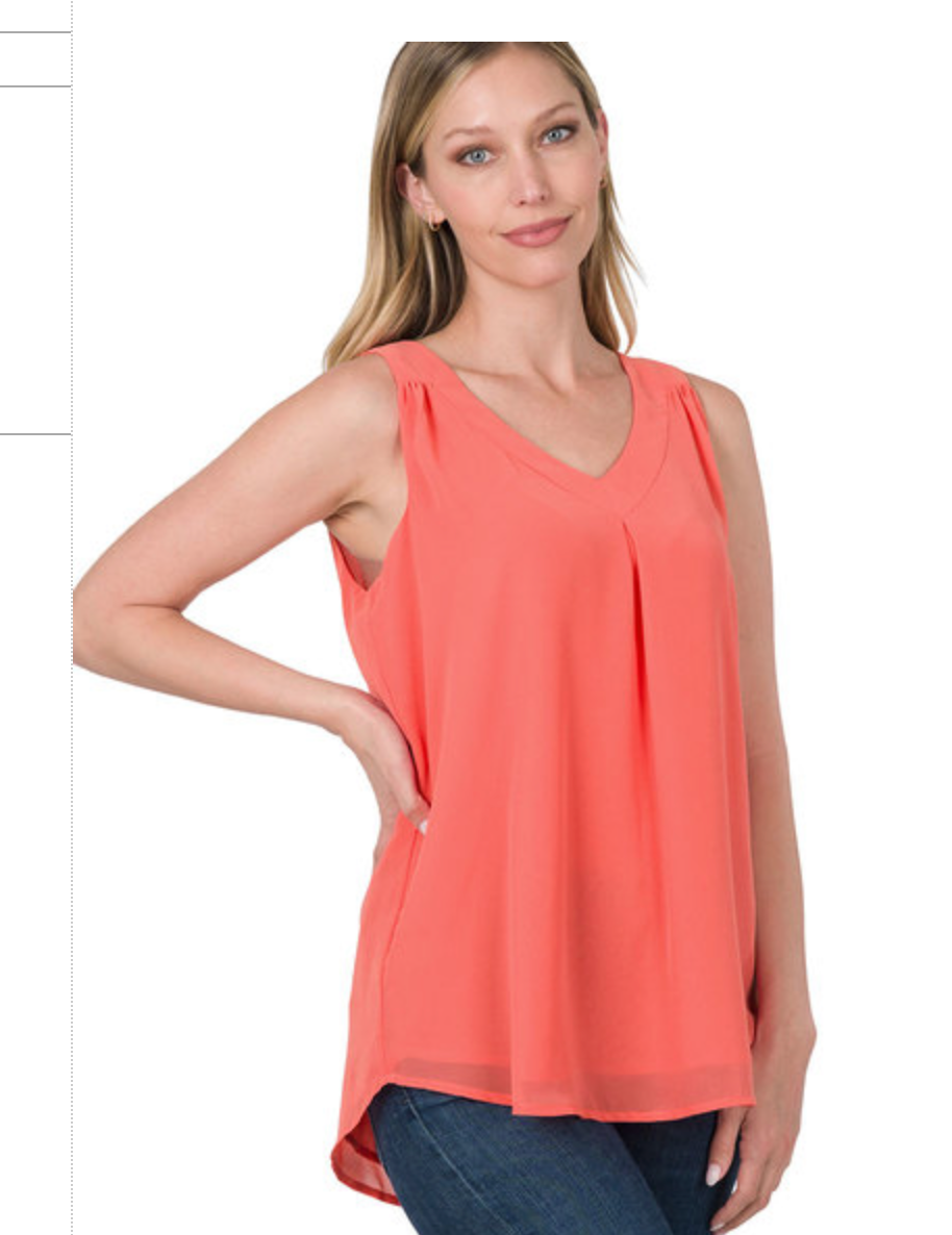 CHIFFON SLVLSS TOP
