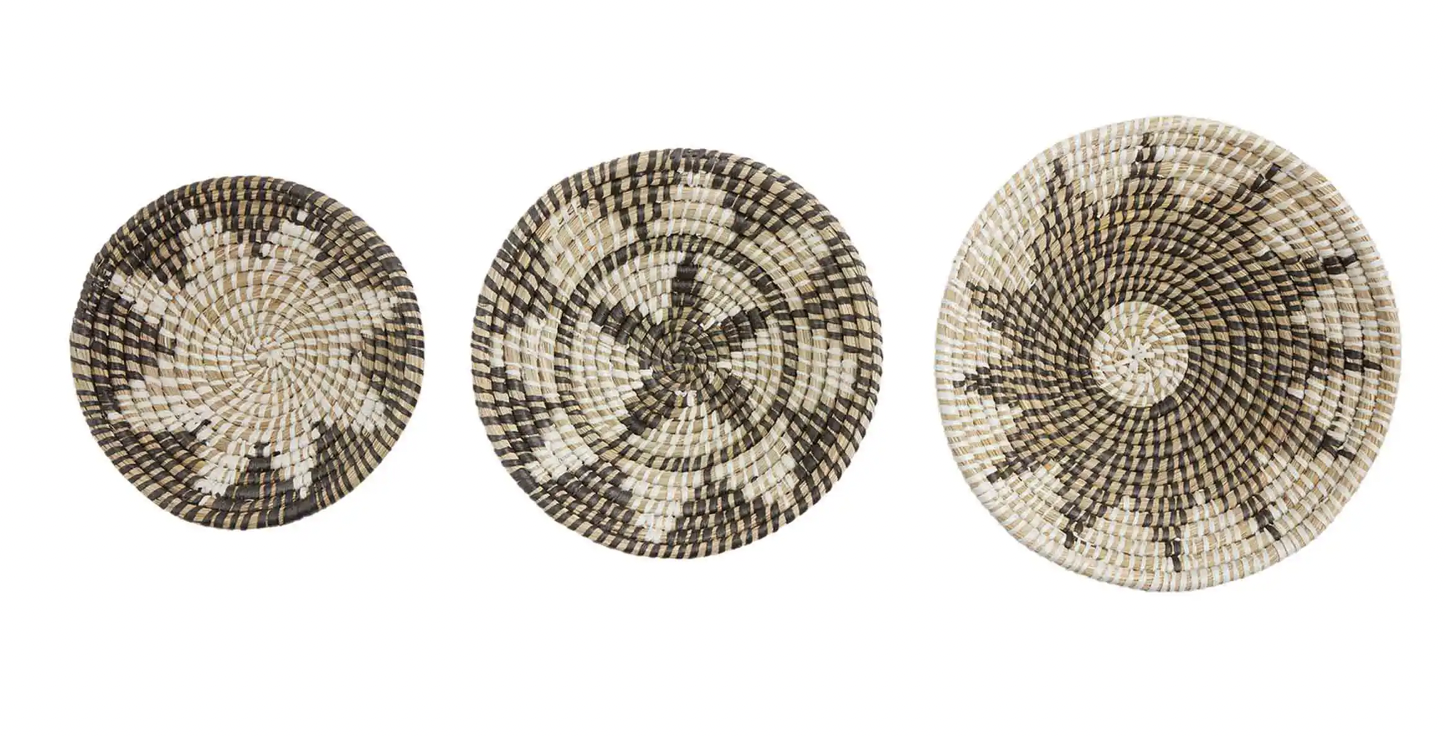 BLK WOVEN BASKET SET