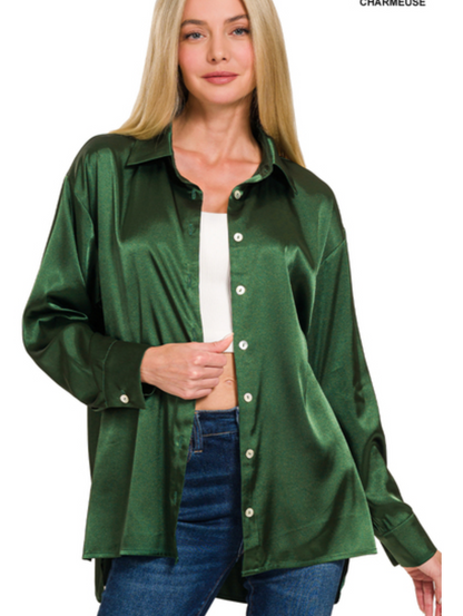 SATIN BUTTON DOWN