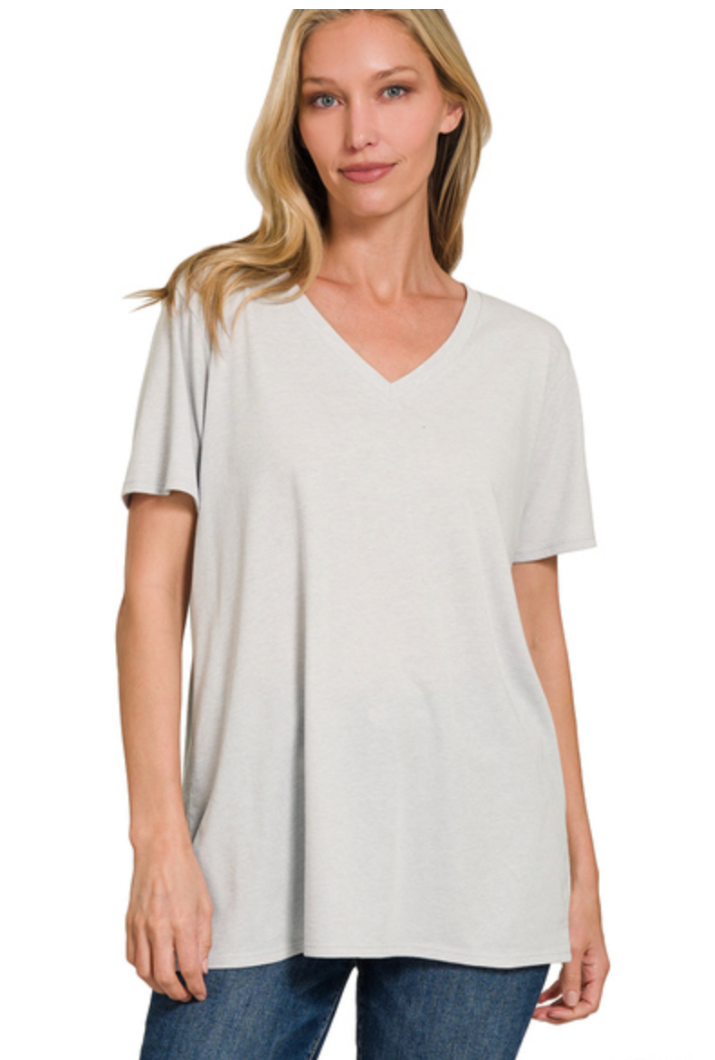 COTTON BF OVERSIZED V-NK TEE