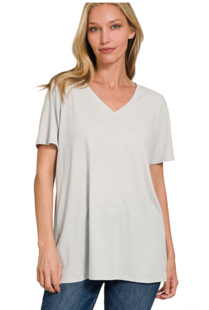 COTTON BF OVERSIZED V-NK TEE