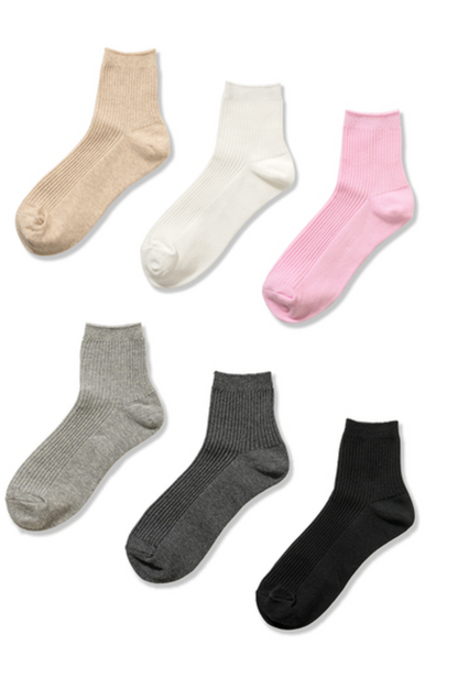 RIBBED CREW SOCKS