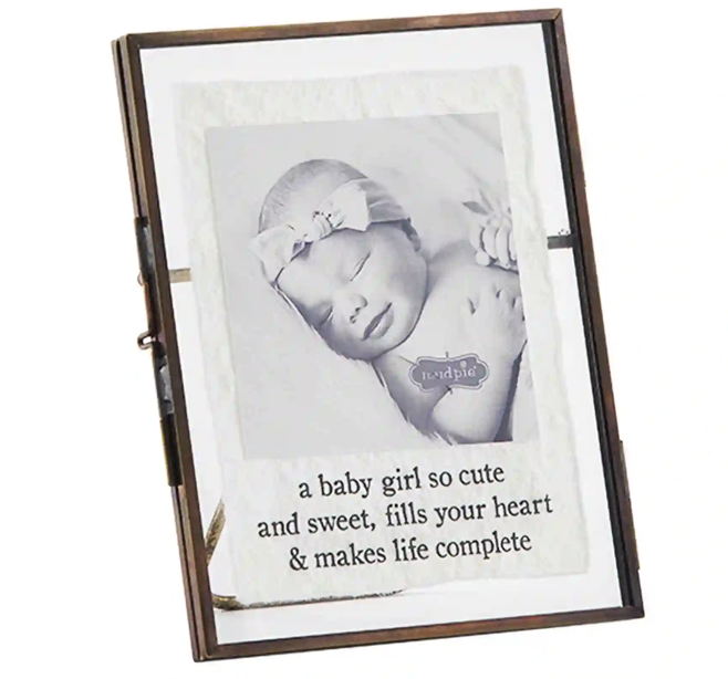 BABY GIRL GLASS FRAME 3X3