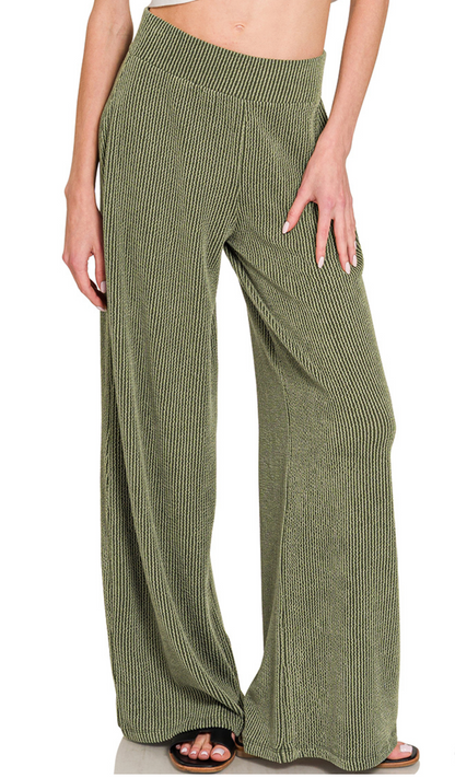 RIBBED S/SLV TOP & PANTS