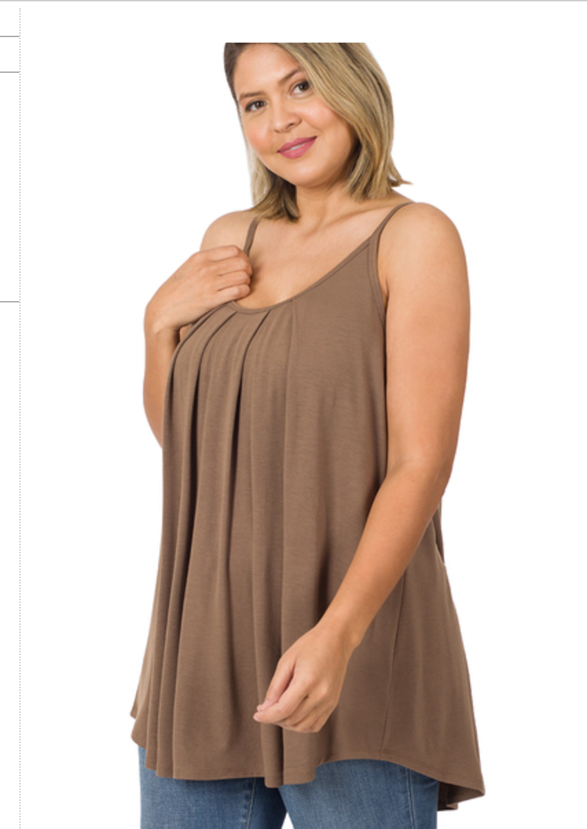 PLEATED SPAGHETTI CAMI