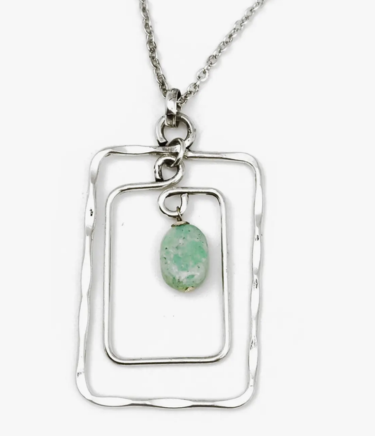 BANJARA AMAZONITE RECT NECKLACE