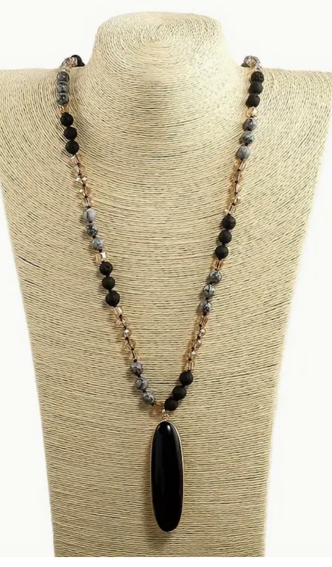 AGATE PENDANT NECKLACE