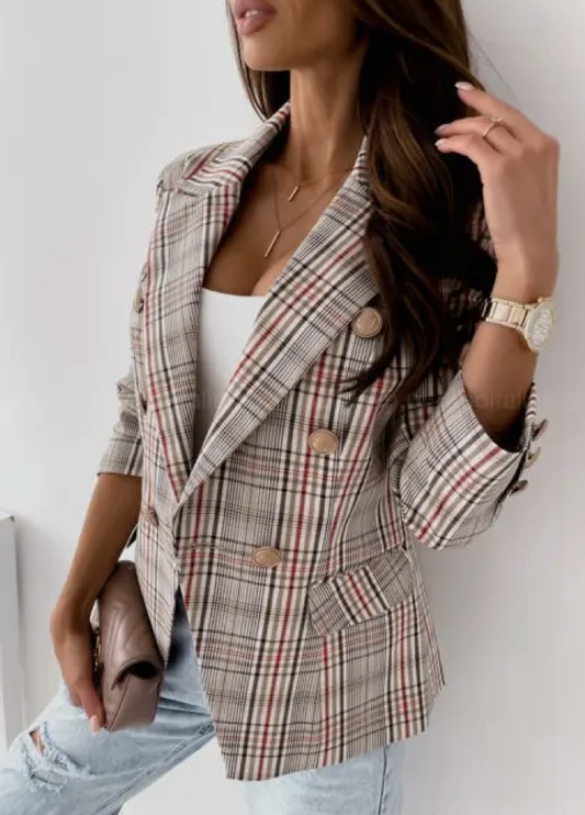 DBLBRSTD SLIM PLAID BLAZER