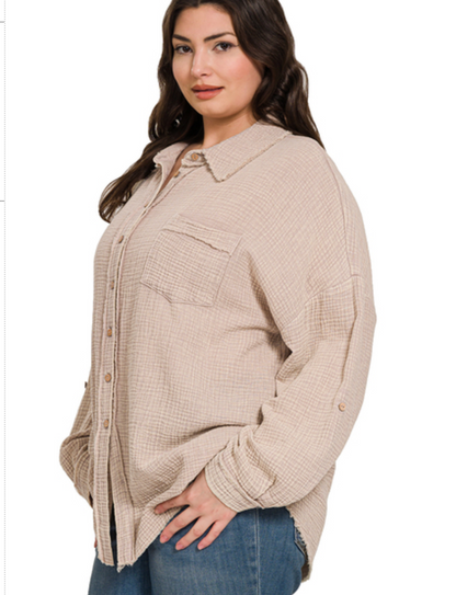WSHD GAUZE BUTTONDOWN