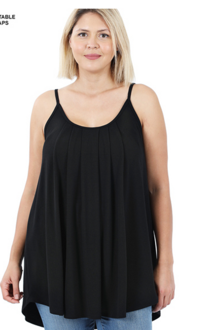 PLEATED SPAGHETTI CAMI