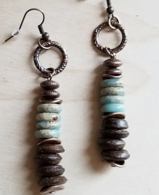AQUA TERRA & WOOD EARRINGS