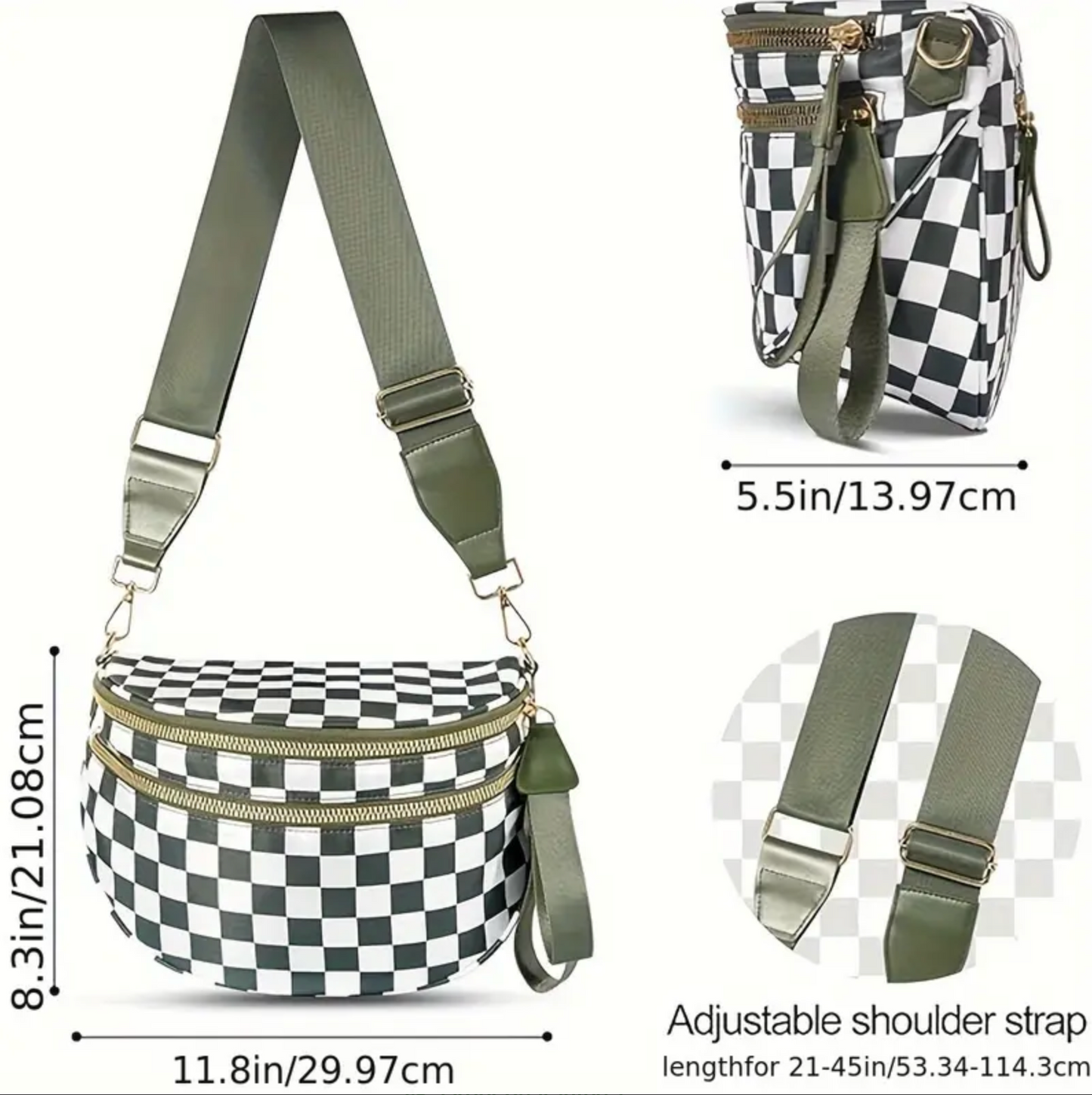 CHECKERED CROSSBODY BAG