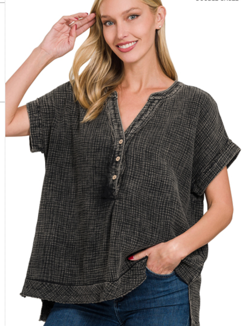 3/4 BUTTON HENLEYNK SHIRT