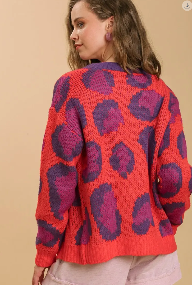 ANIMAL PRINT CARDIGAN