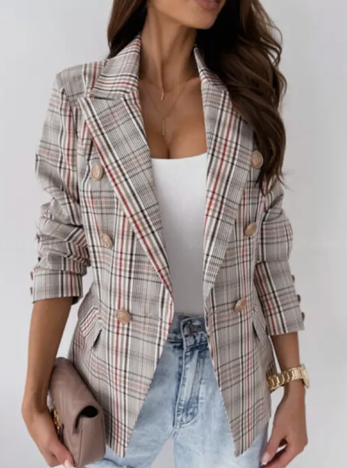 DBLBRSTD SLIM PLAID BLAZER