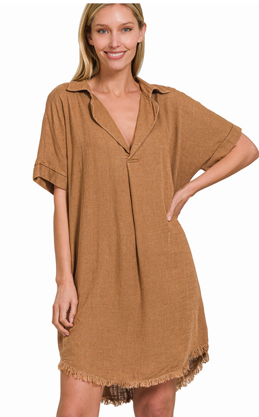 WSHD LINE RAW EDGE DRESS