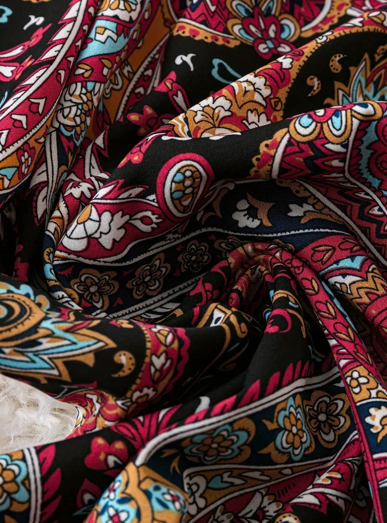 PAISLEY PRINT WIDE LEG PANT