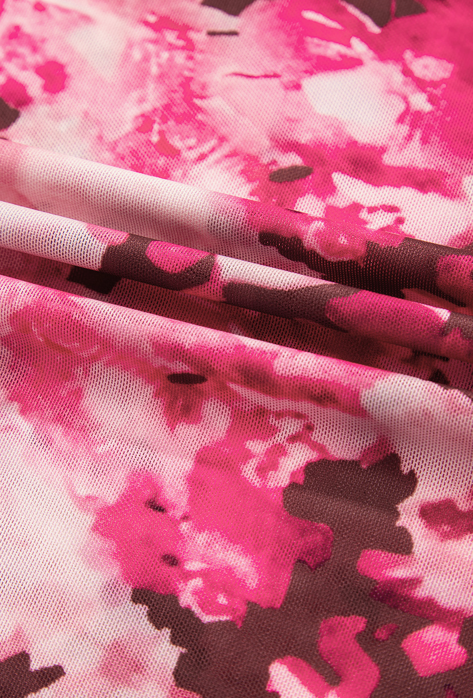 FLORAL MESH MOCKNECK TOP