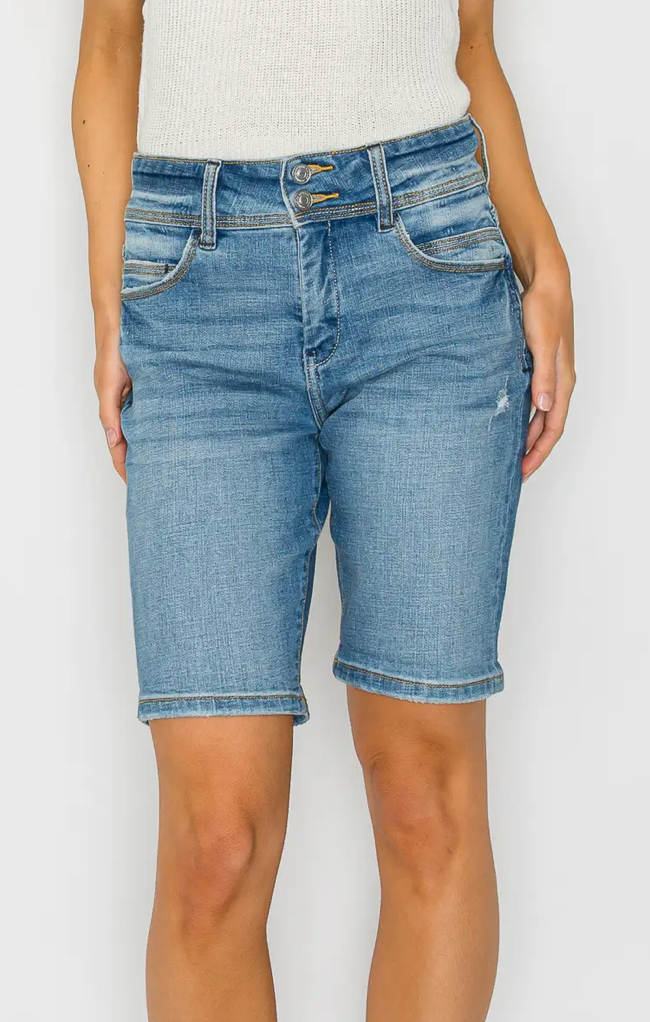 HR WIDE WAIST BERMUDA DENIM