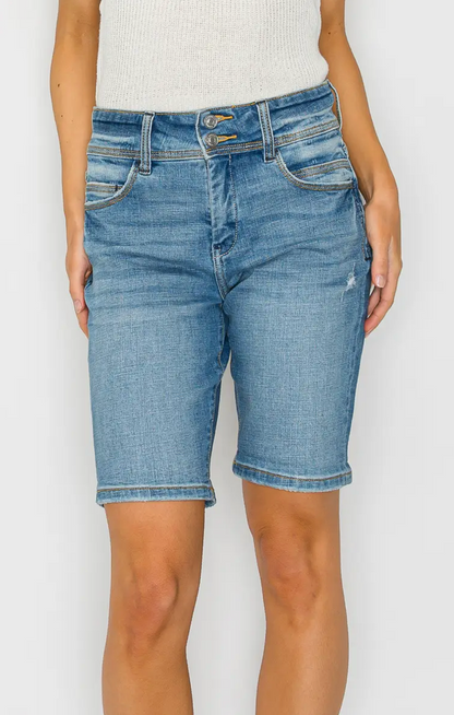 HR WIDE WAIST BERMUDA DENIM