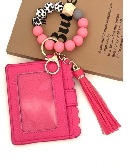 BEADED BRACELET KEYCHAIN