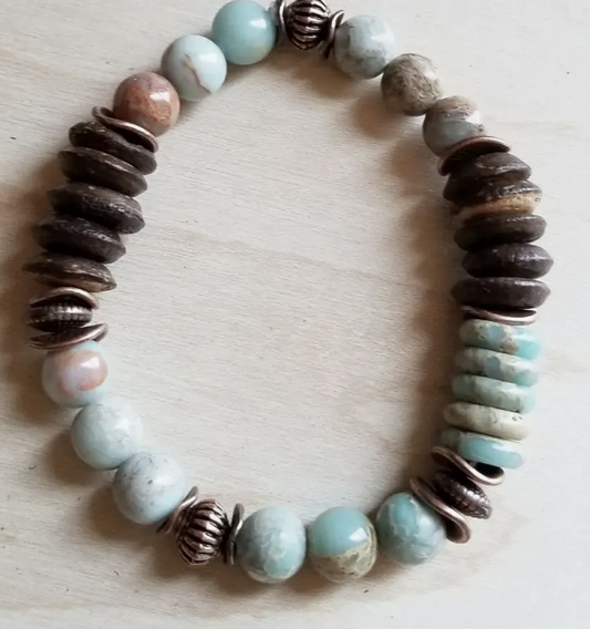 AQUA & TERRA WOOD BRACELET