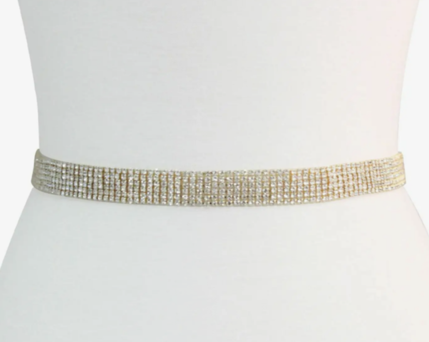 6LINE RHINESTONE BELT