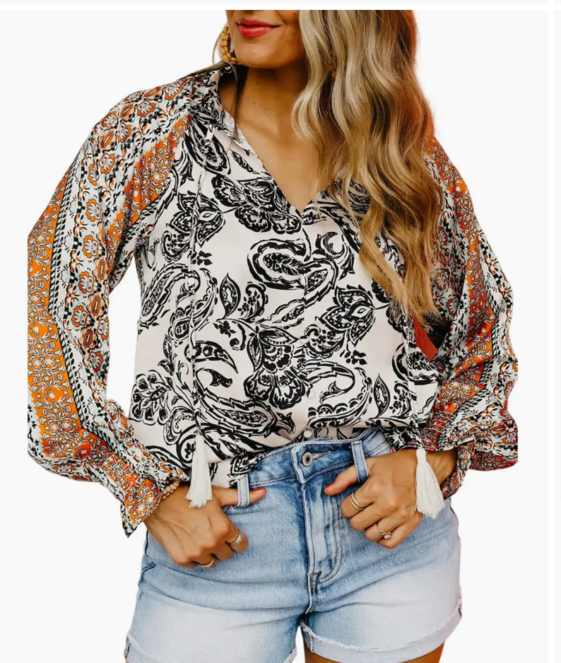 BOHO PAISLEY TASSEL