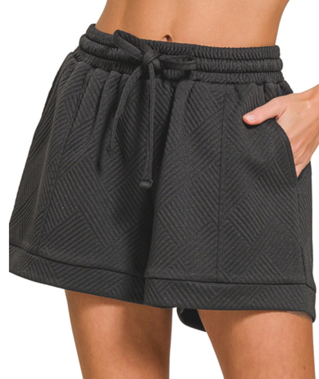 TEXTURED KNIT SHORTS