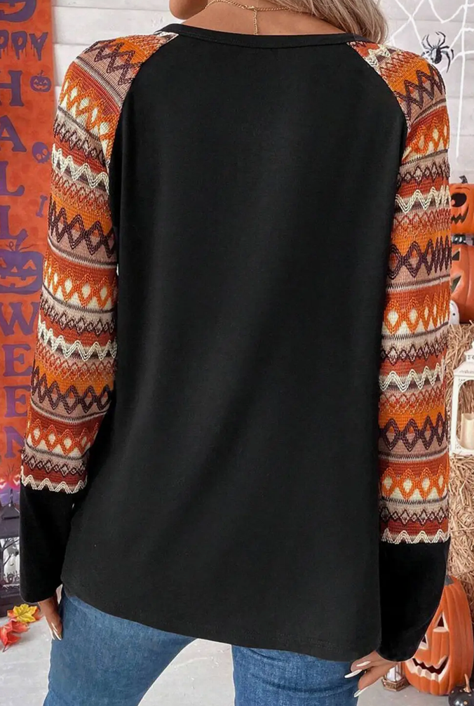 GEO PRINT RAGLAN SLV
