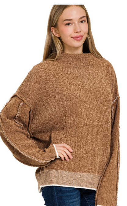 MOCKNECK RAW SEAM