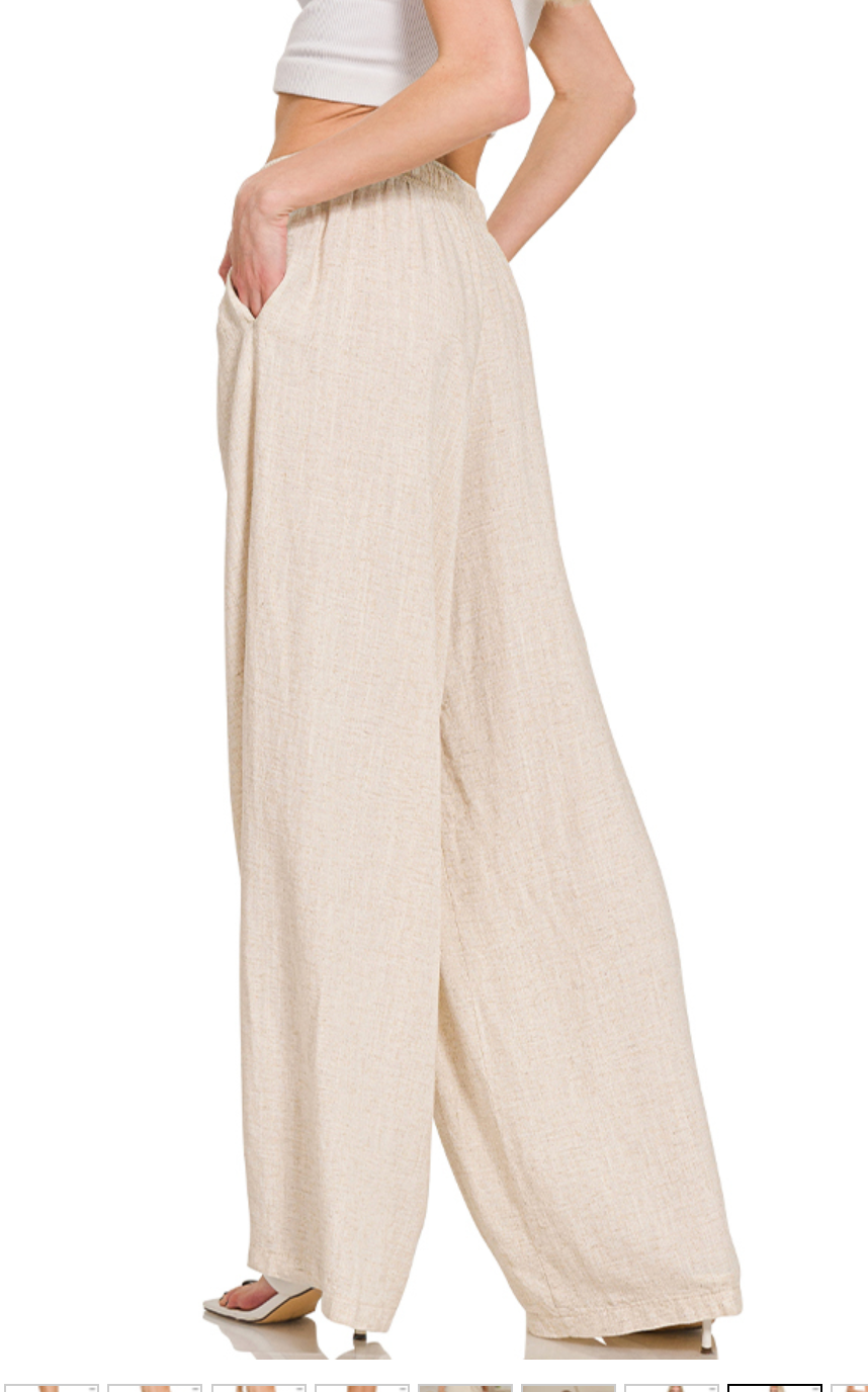 LINEN DRAWSTRING PANTS