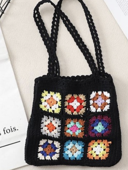 CROCHET GRANNY SQ TOTE