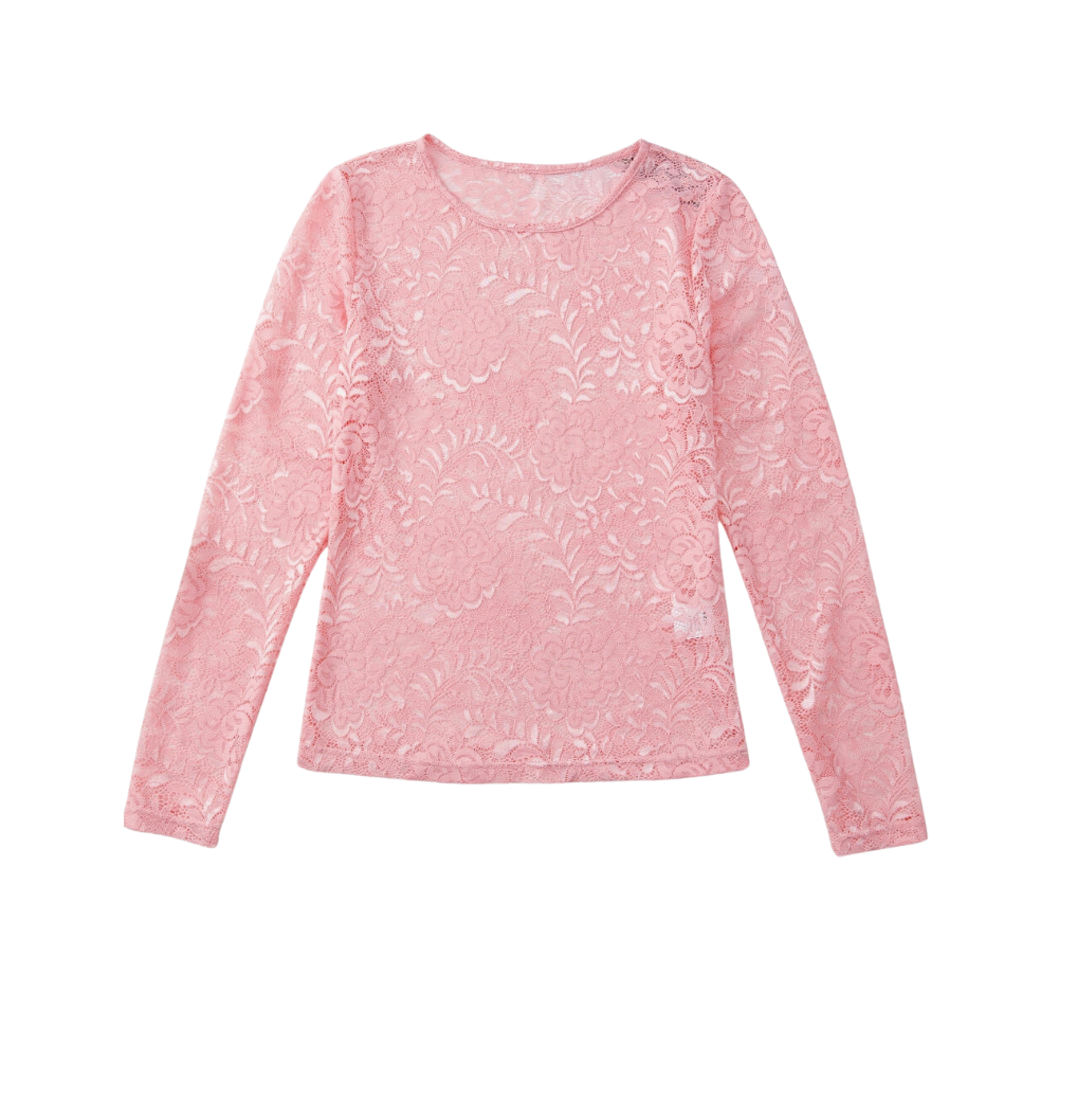FLORAL LACE L/SLV TOP