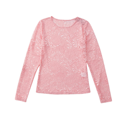 FLORAL LACE L/SLV TOP