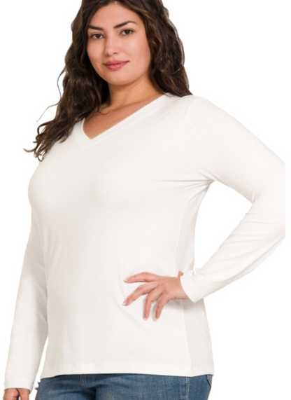 MF L/SLV VNECK TEE