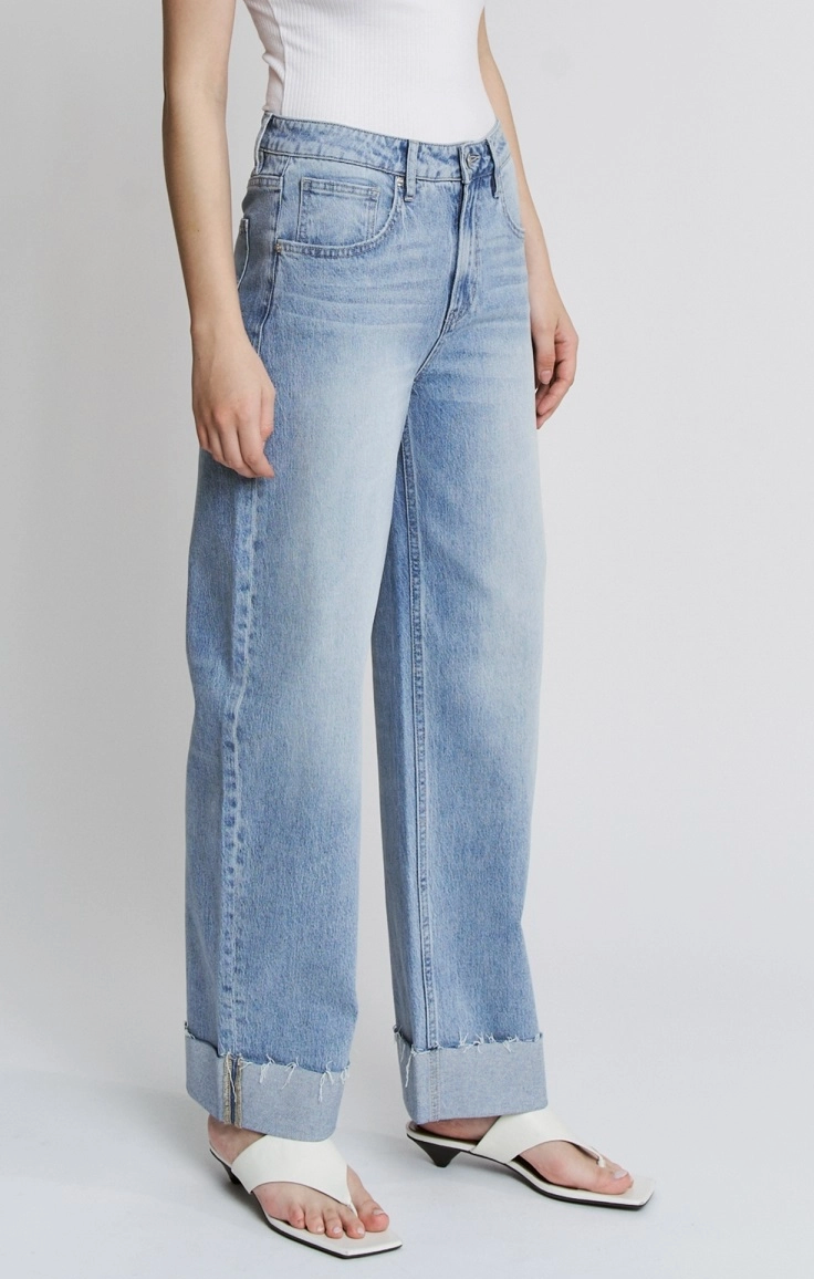 SUPER HR RAW HEM BARREL LEG