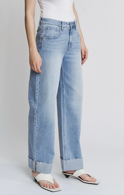 SUPER HR RAW HEM BARREL LEG