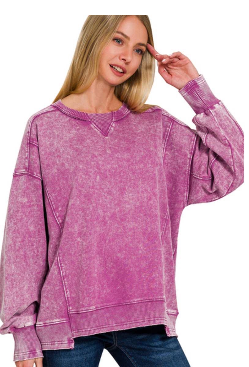 FR TERRY ACIDWSH PULLOVER